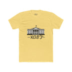 White Tee with White House Illustration and "KOST" Script – Patriotic Graphic T-Shirt