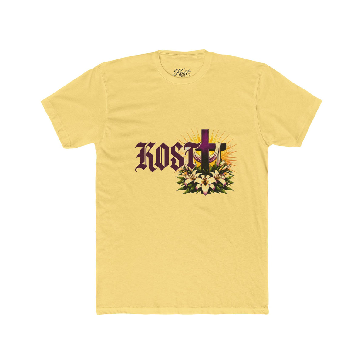 KOSTU Floral Cross Graphic T-Shirt