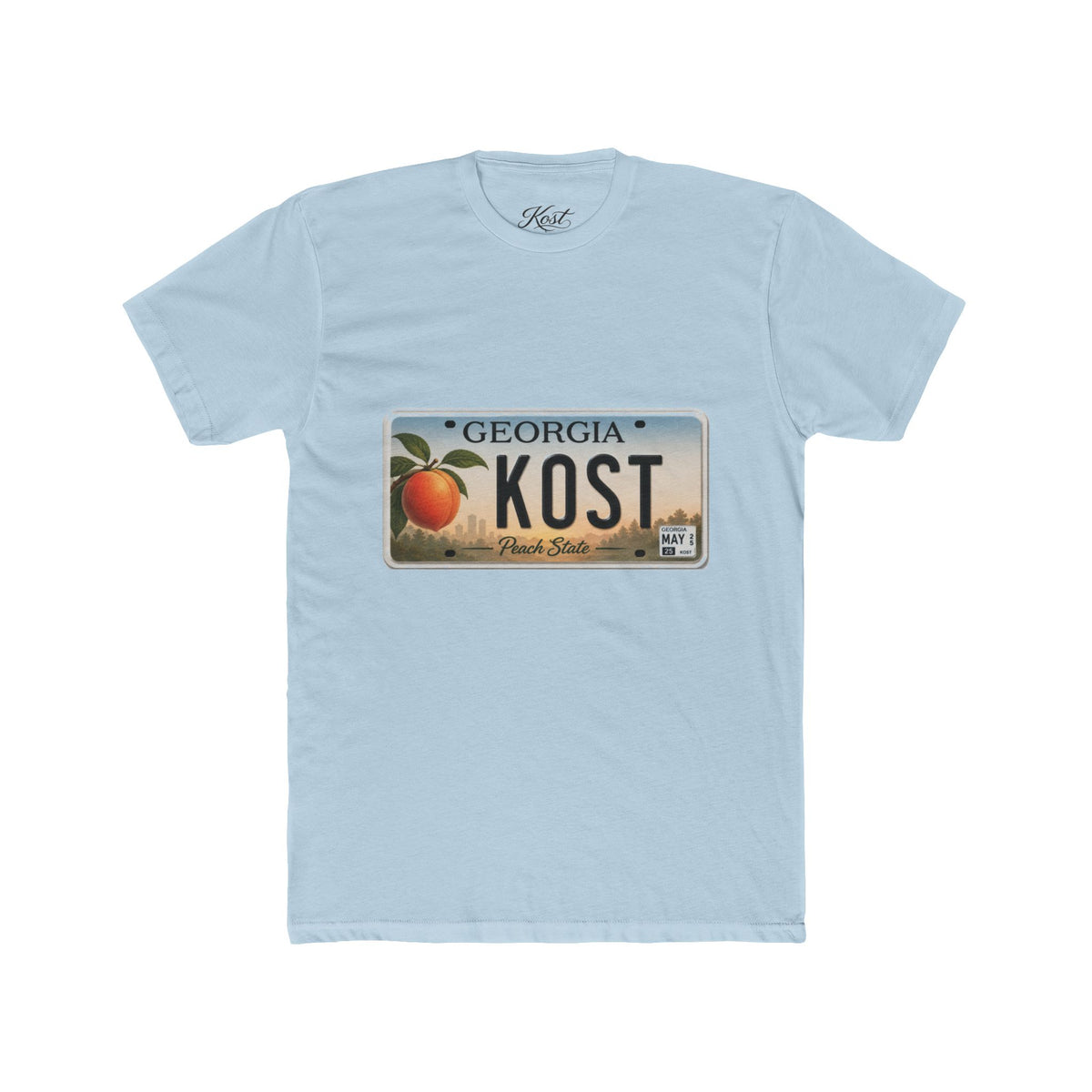 Georgia Peach License Plate T‑Shirt — KOST Personalized Retro Tee