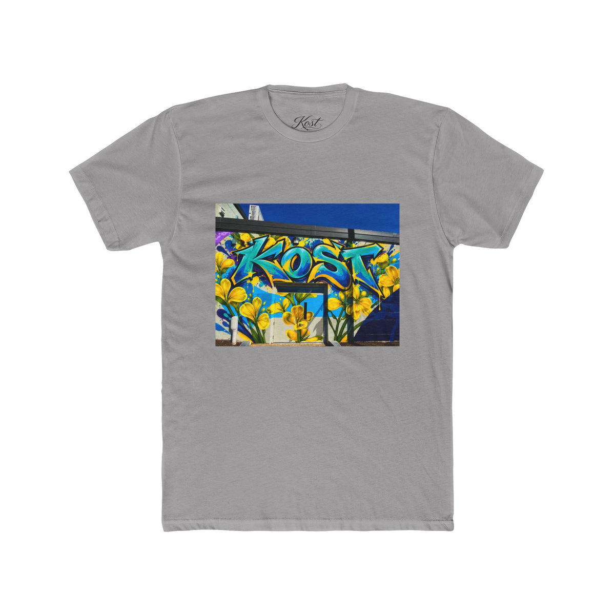 Graffiti 'KOST' Crew Tee — Urban Street Art Floral Graphic T-Shirt
