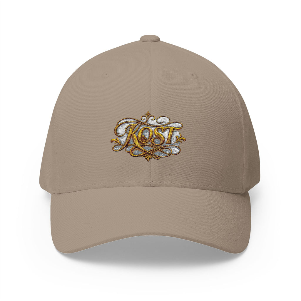 Embroidered 'Kost' Baroque Gold Logo Cap — Structured Closed-Back Hat