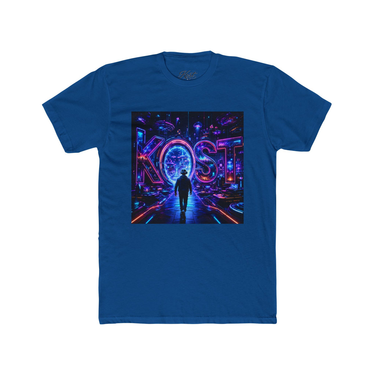 KOSTI Retro Futuristic Neon Tee — Lost Silhouette Vaporwave T-Shirt