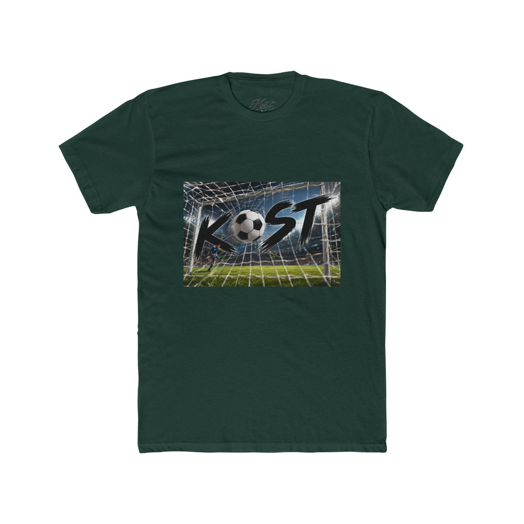 Soccer Goal Graphic Tee — “KOST” Ball in Net Cotton T‑Shirt