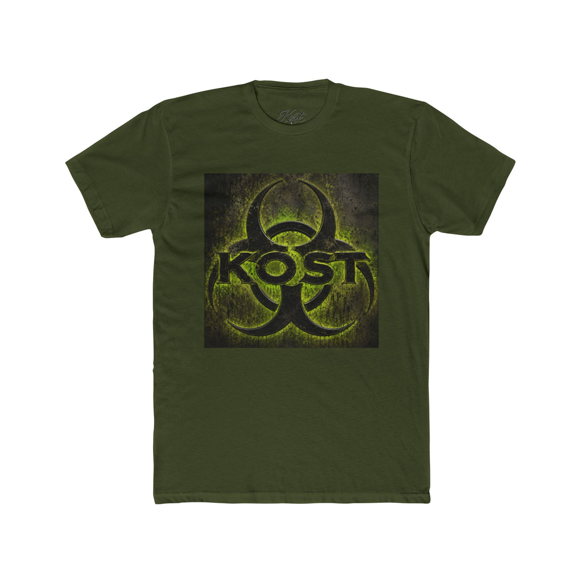 Biohazard KOST Graphic Tee — Distressed Neon Toxic Logo T-Shirt