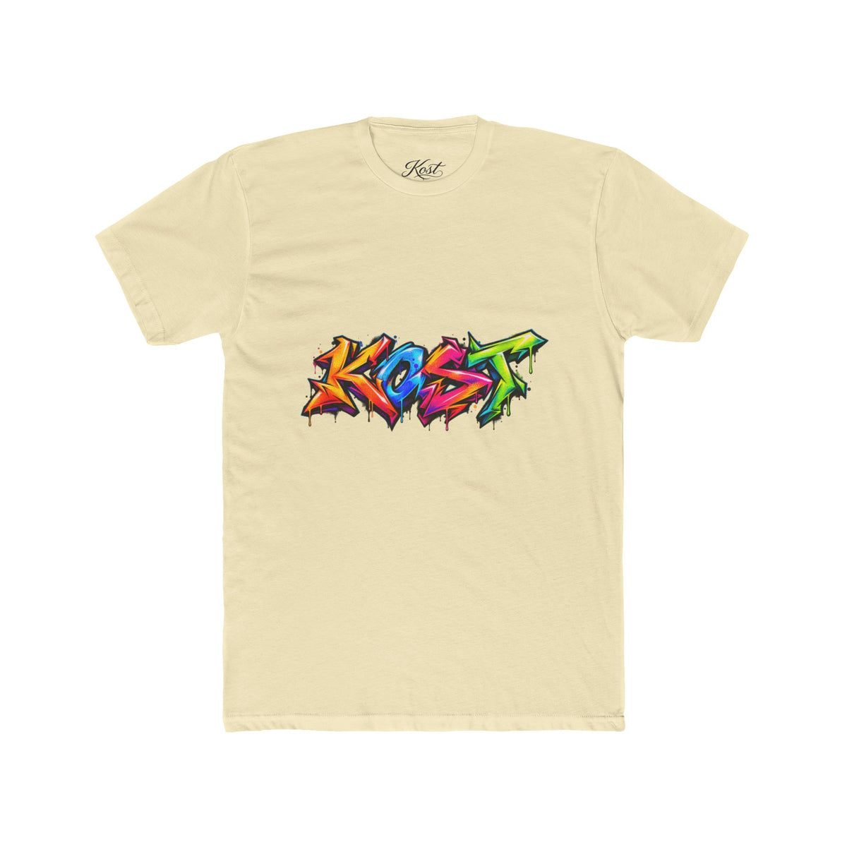 Graffiti 'Kost' Tee – Colorful Street Art Crew Neck T-Shirt