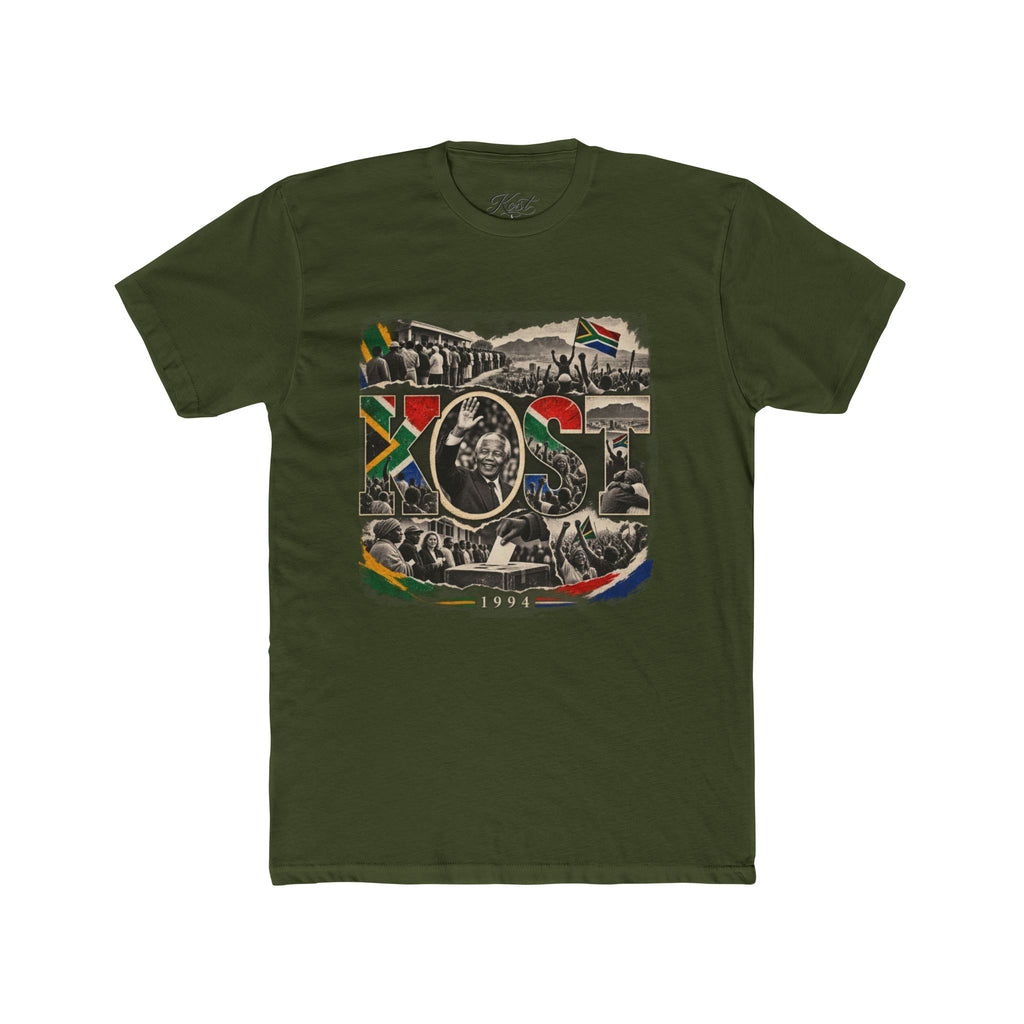 Vintage South Africa Collage Tee – Nelson Mandela & Heritage Flag Graphic