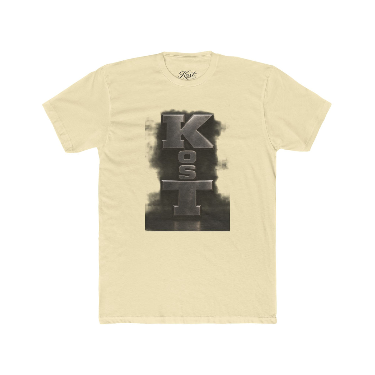 Kosl Vertical Monogram Tee — Bold Industrial Lettering Graphic T‑Shirt