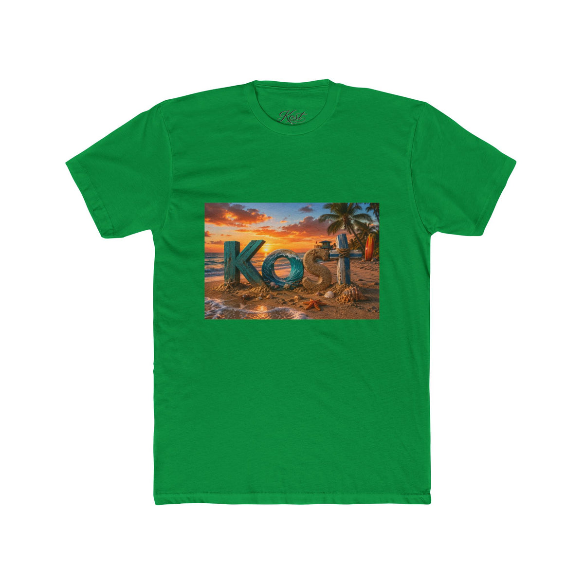 T-Shirt — 'Kost' Tropical Beach Sunset Graphic Tee