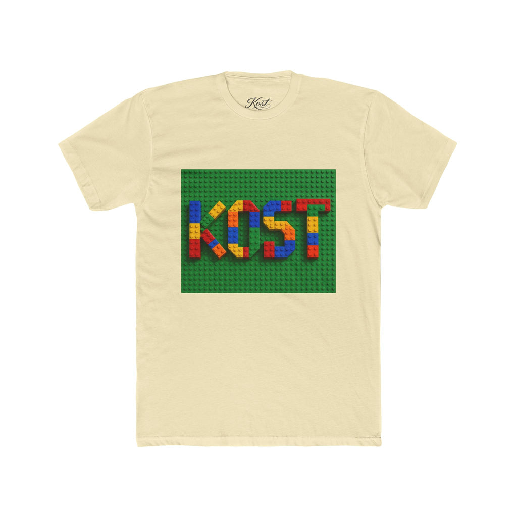 Kids Block Name Tee — Colorful Building Brick 'KOST' Graphic Shirt