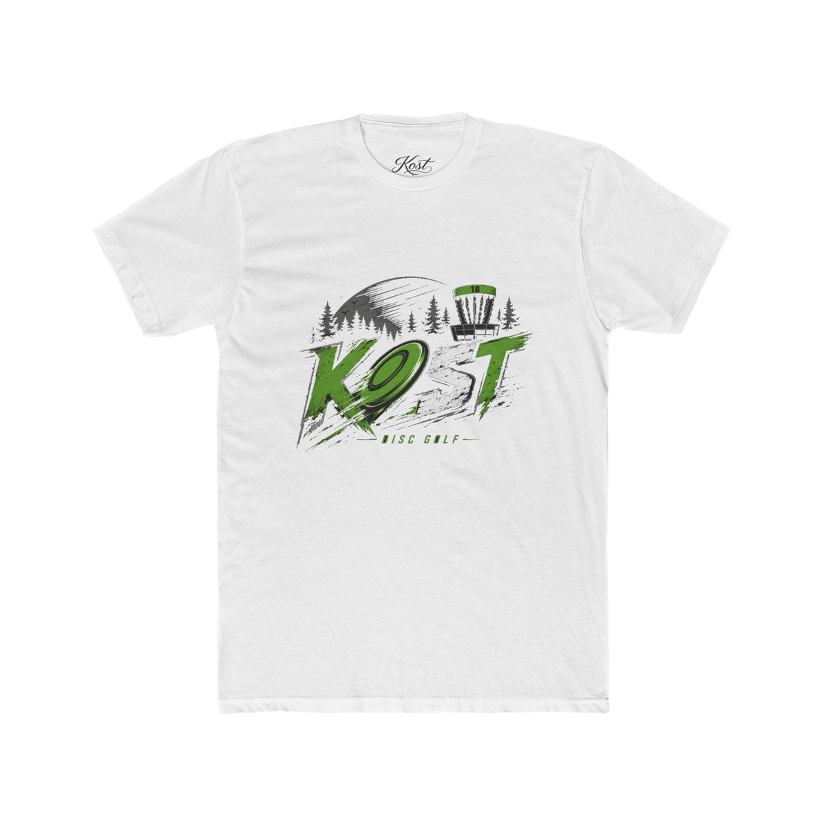 Disc Golf Tee — "K.O.T" Logo Shirt with Basket & Forest Graphic
