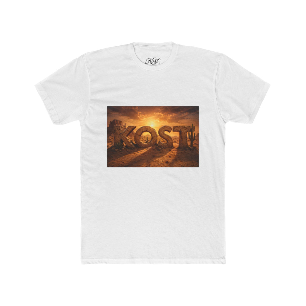 KOST Sunrise Graphic Tee — Vintage Stone Lettering Sunset T-Shirt