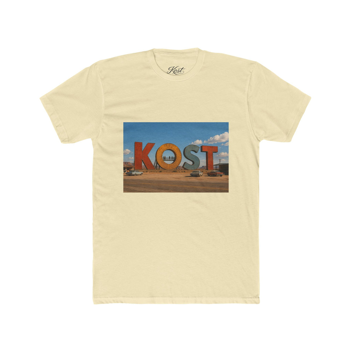 KOST Sign Photo Tee – Vintage Desert Roadside Souvenir T-Shirt