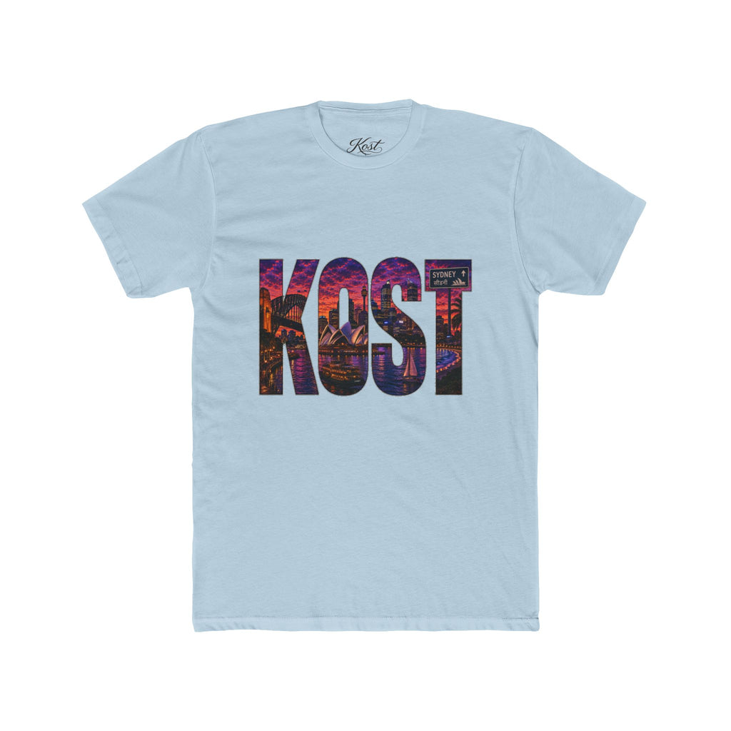 KOST Cityscape Graphic Tee — Vintage Sunset Logo Cotton T‑Shirt
