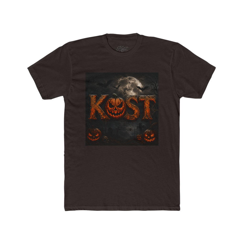 Halloween Pumpkin 'KOST' Crew Tee — Spooky Jack-o'-Lantern Moon T-Shirt