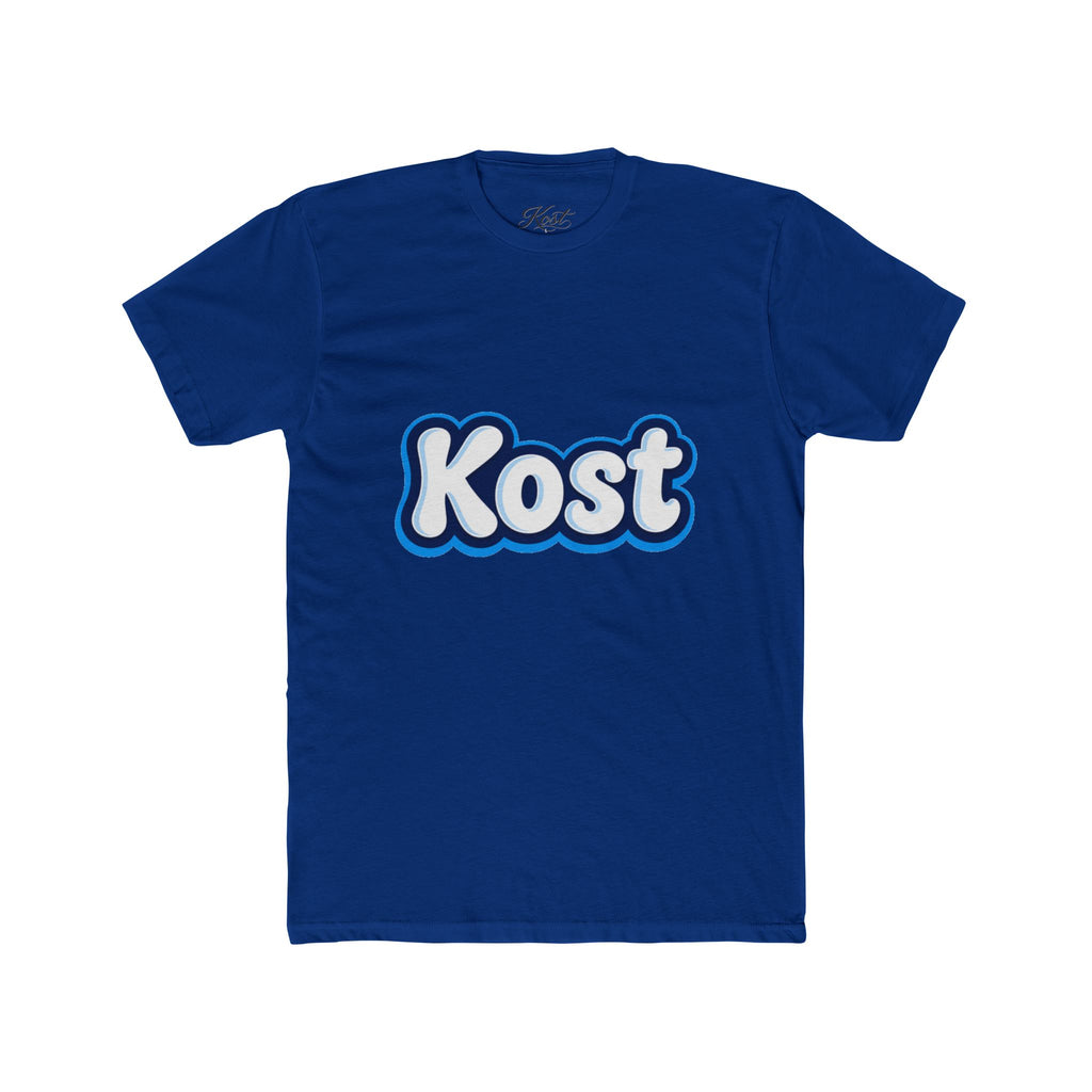 Kost Retro Bubble Logo Tee — White Cotton Crewneck