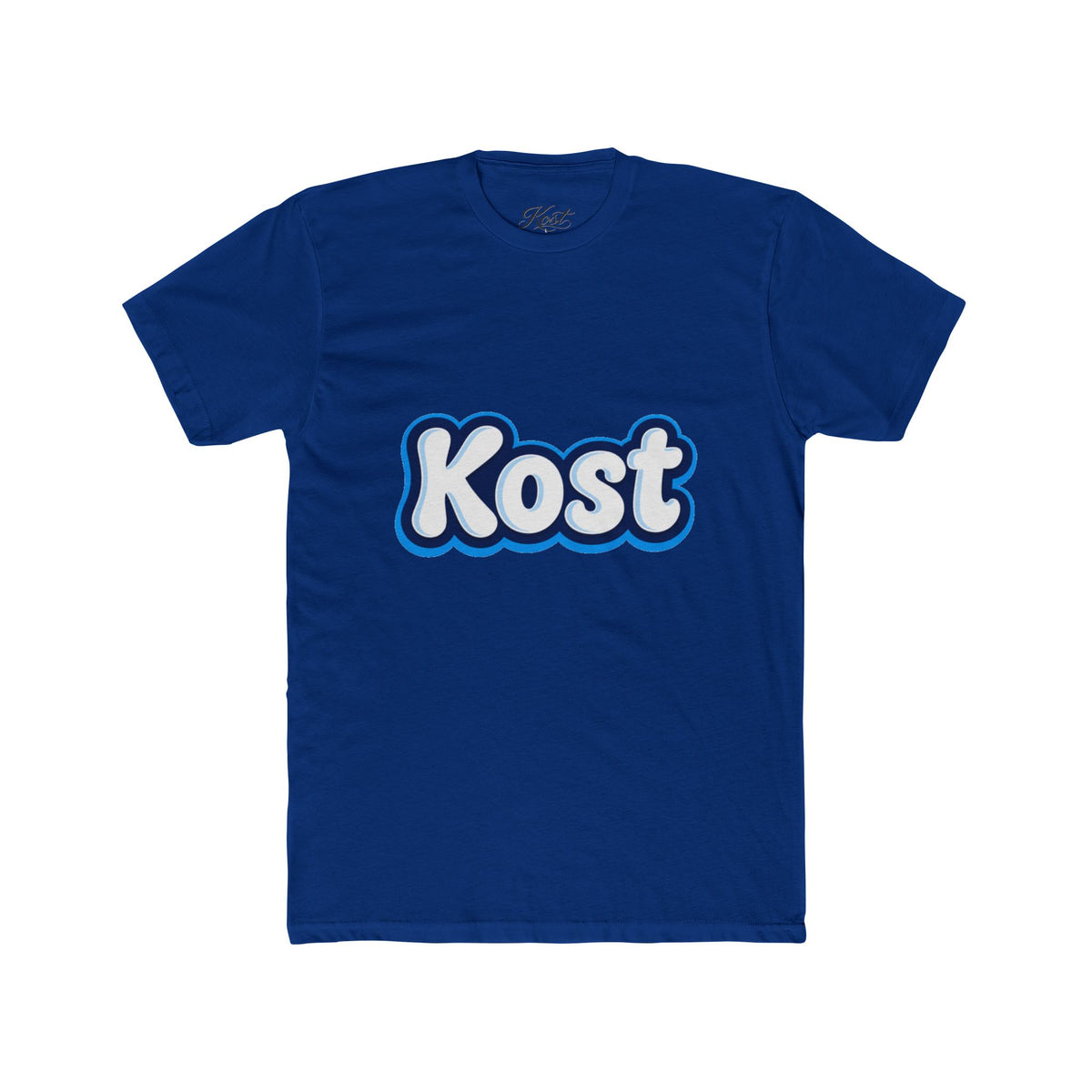 Kost Retro Bubble Logo Tee — White Cotton Crewneck