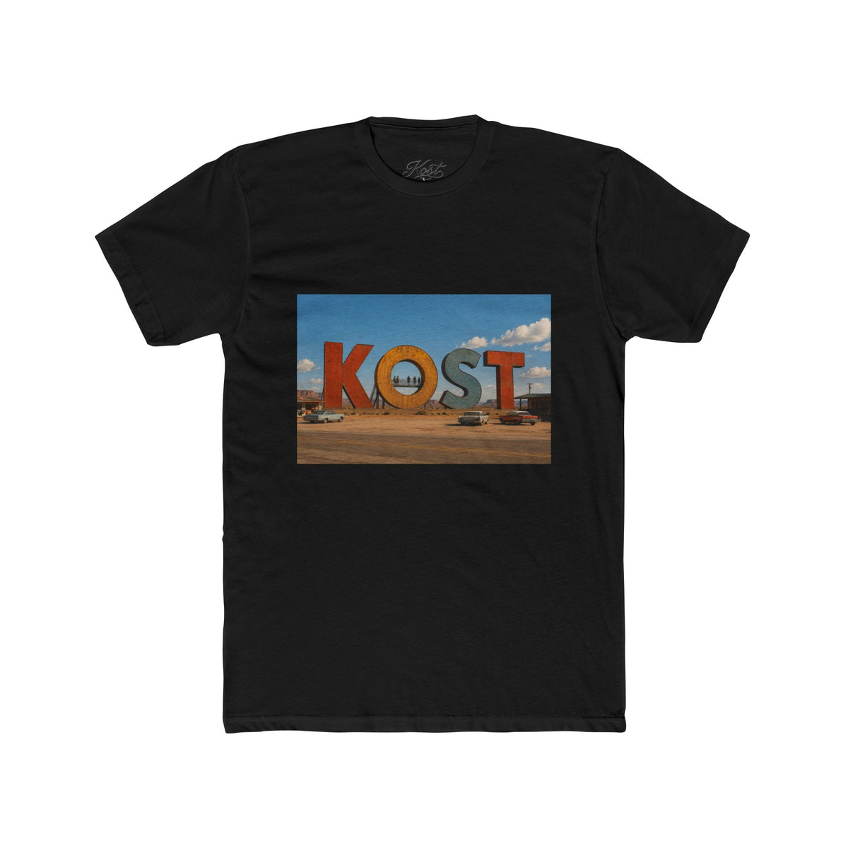 KOST Sign Photo Tee – Vintage Desert Roadside Souvenir T-Shirt