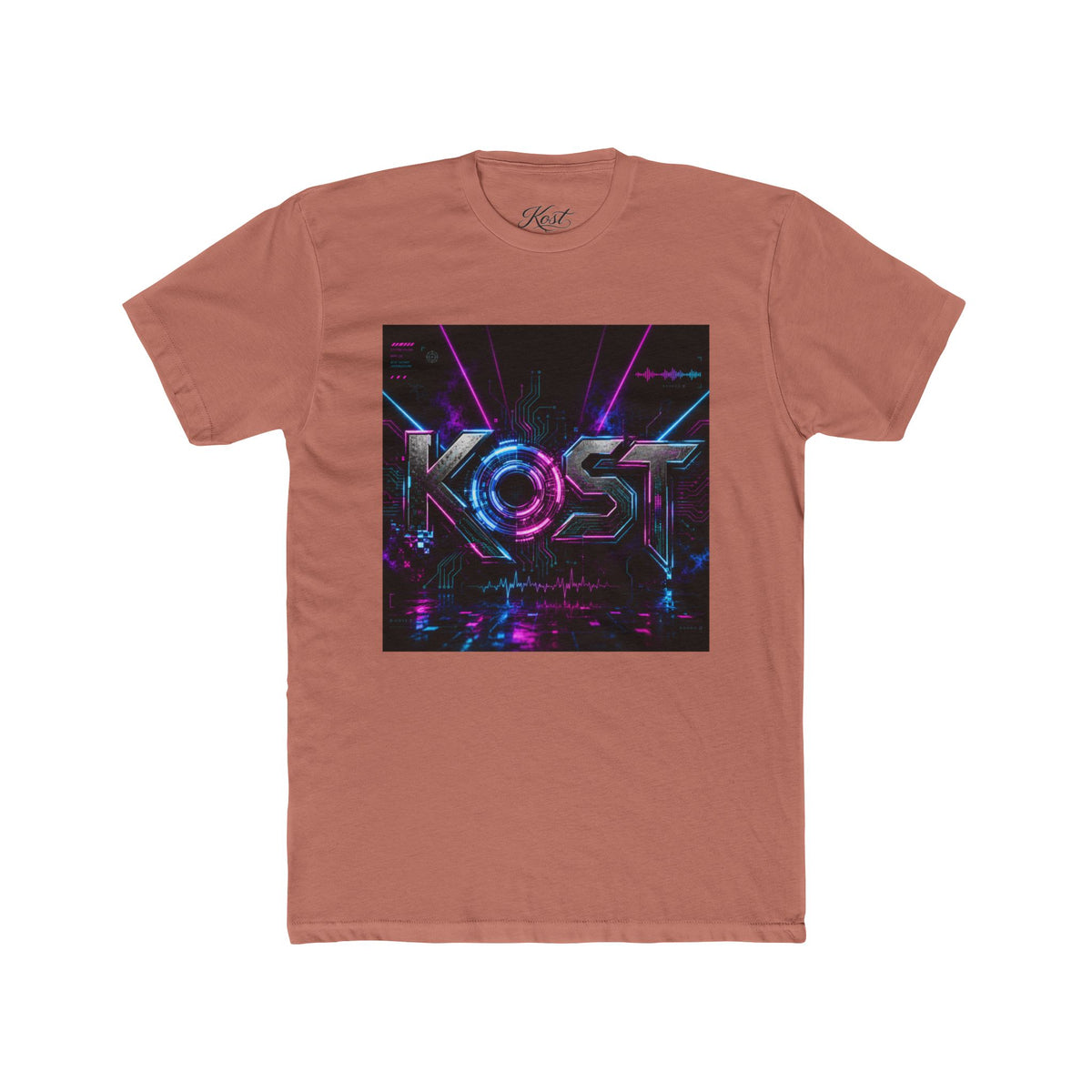 KOSY Neon Geometric Graphic T-Shirt