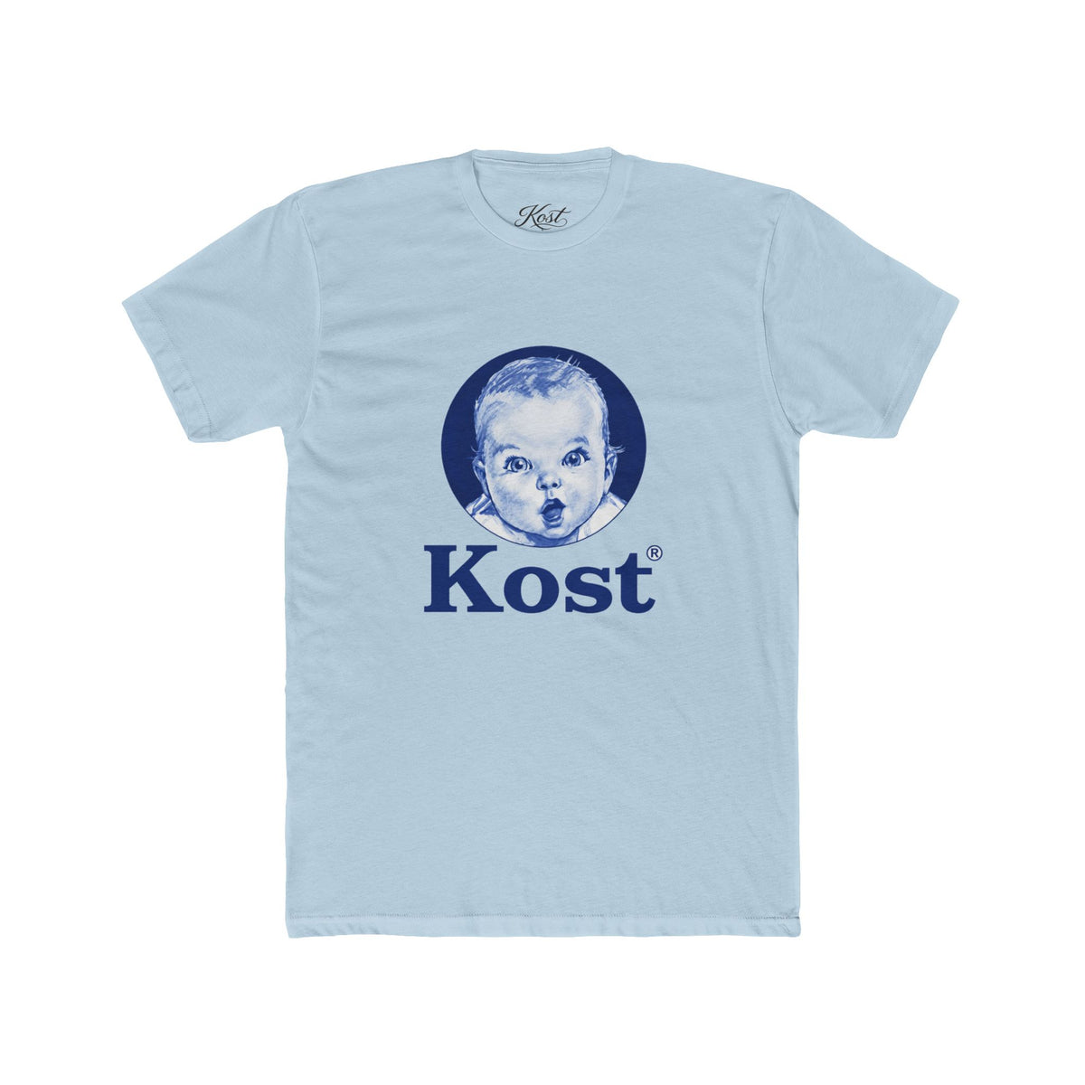 Retro Baby Face Tee — "Kost" Vintage Logo Cotton T-Shirt