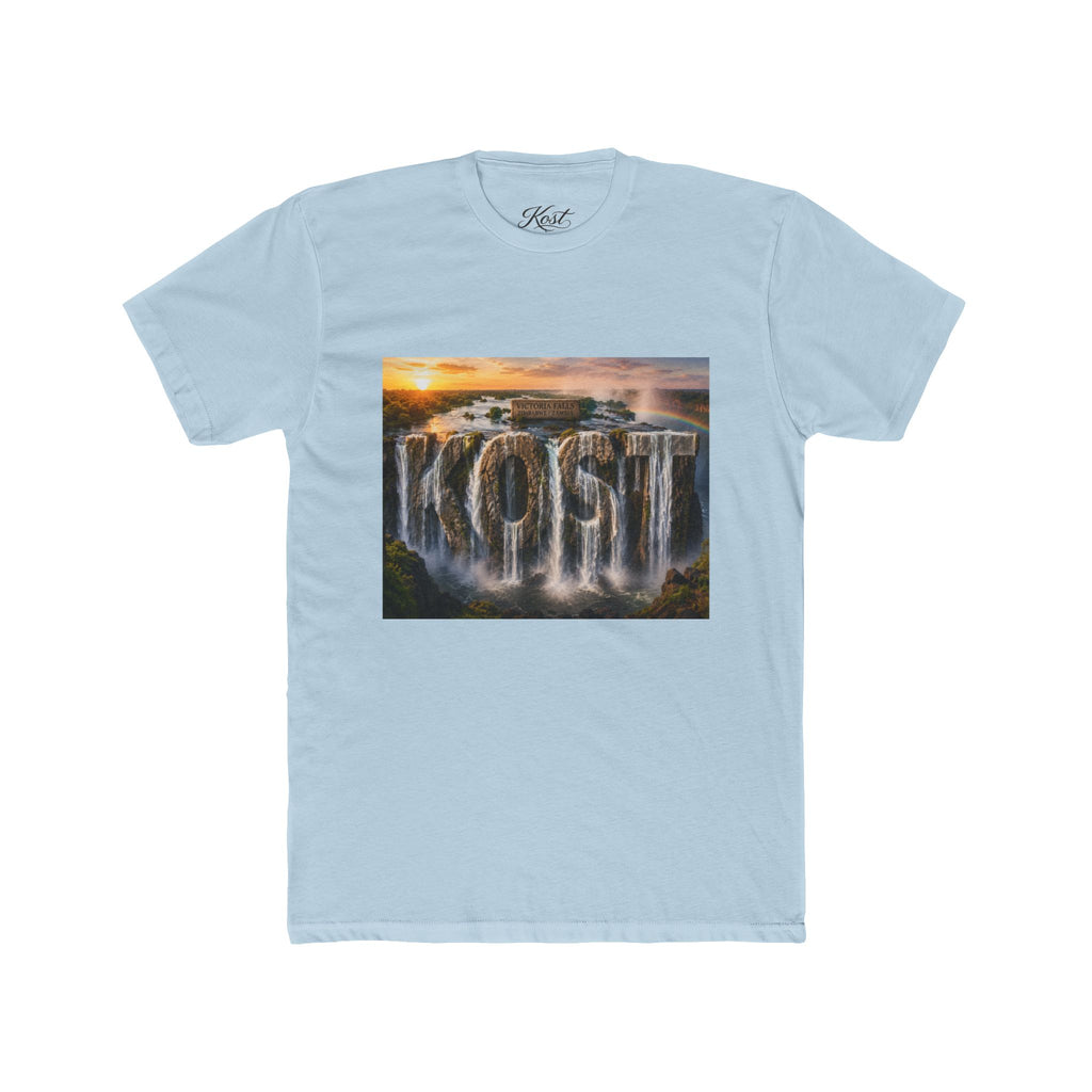 Coast Waterfall Graphic Tee — Scenic Sunset Nature T-Shirt