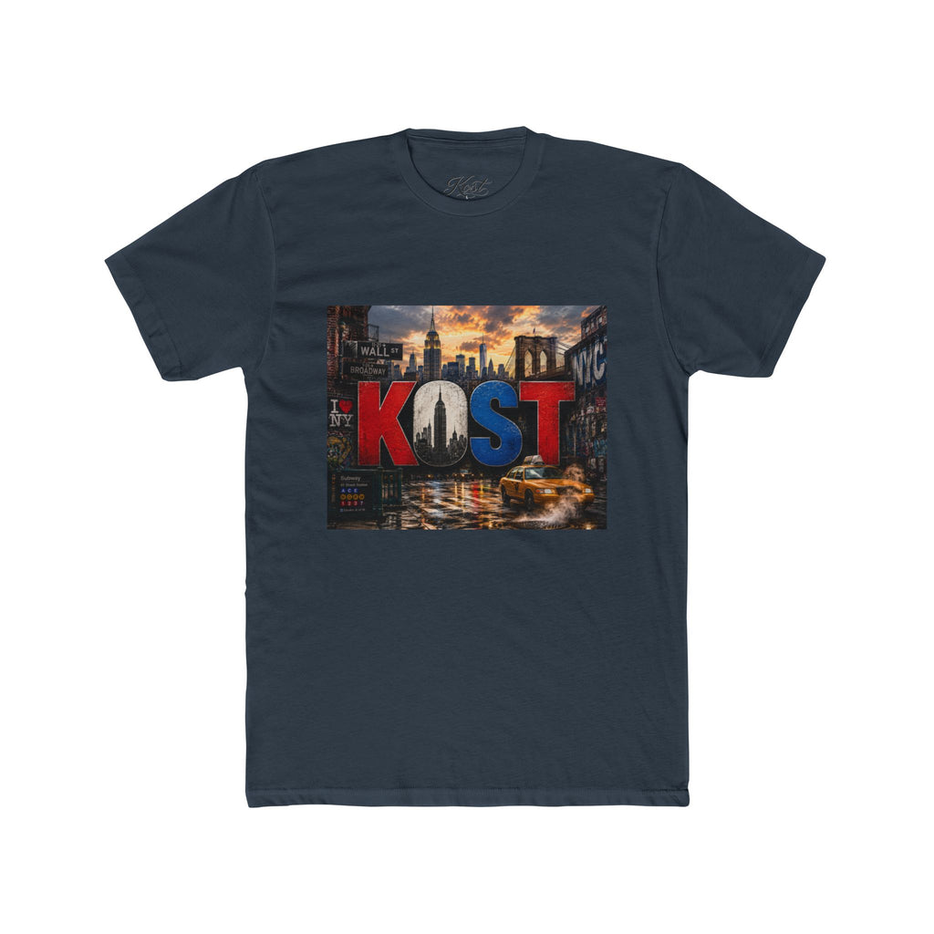 KOST Cityscape Graphic Tee — Red, White & Blue Urban Skyline T-Shirt
