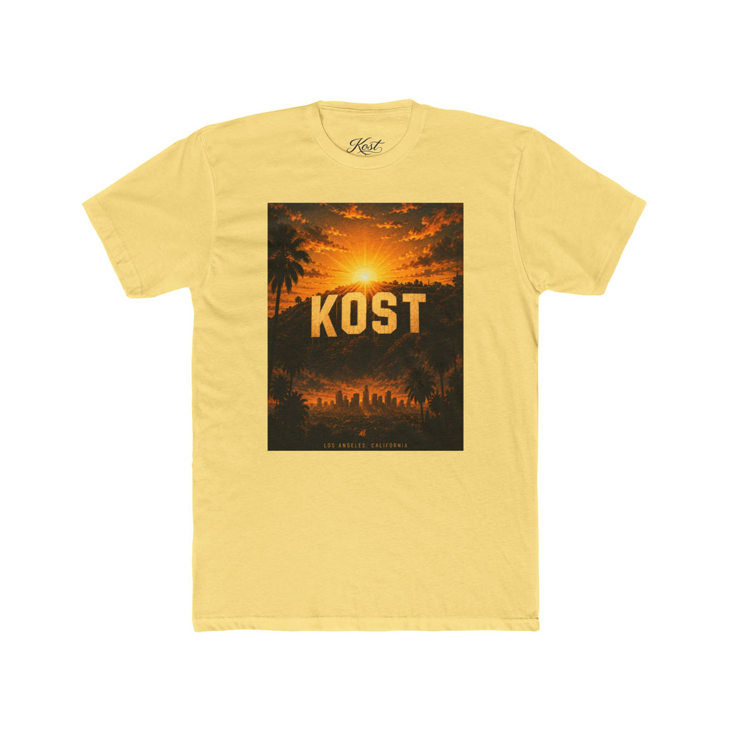 KOST Sunset Graphic Tee — Retro Palm Tree Cityscape T-Shirt