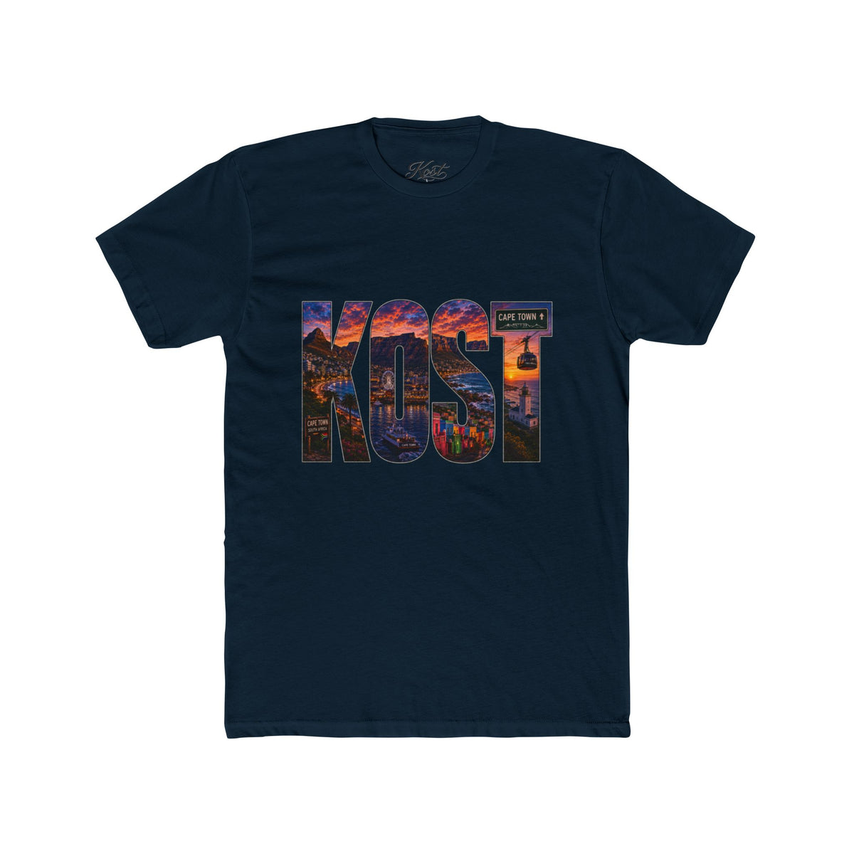KOST Cityscape Tee — Sunset Photo Lettering Graphic T‑Shirt