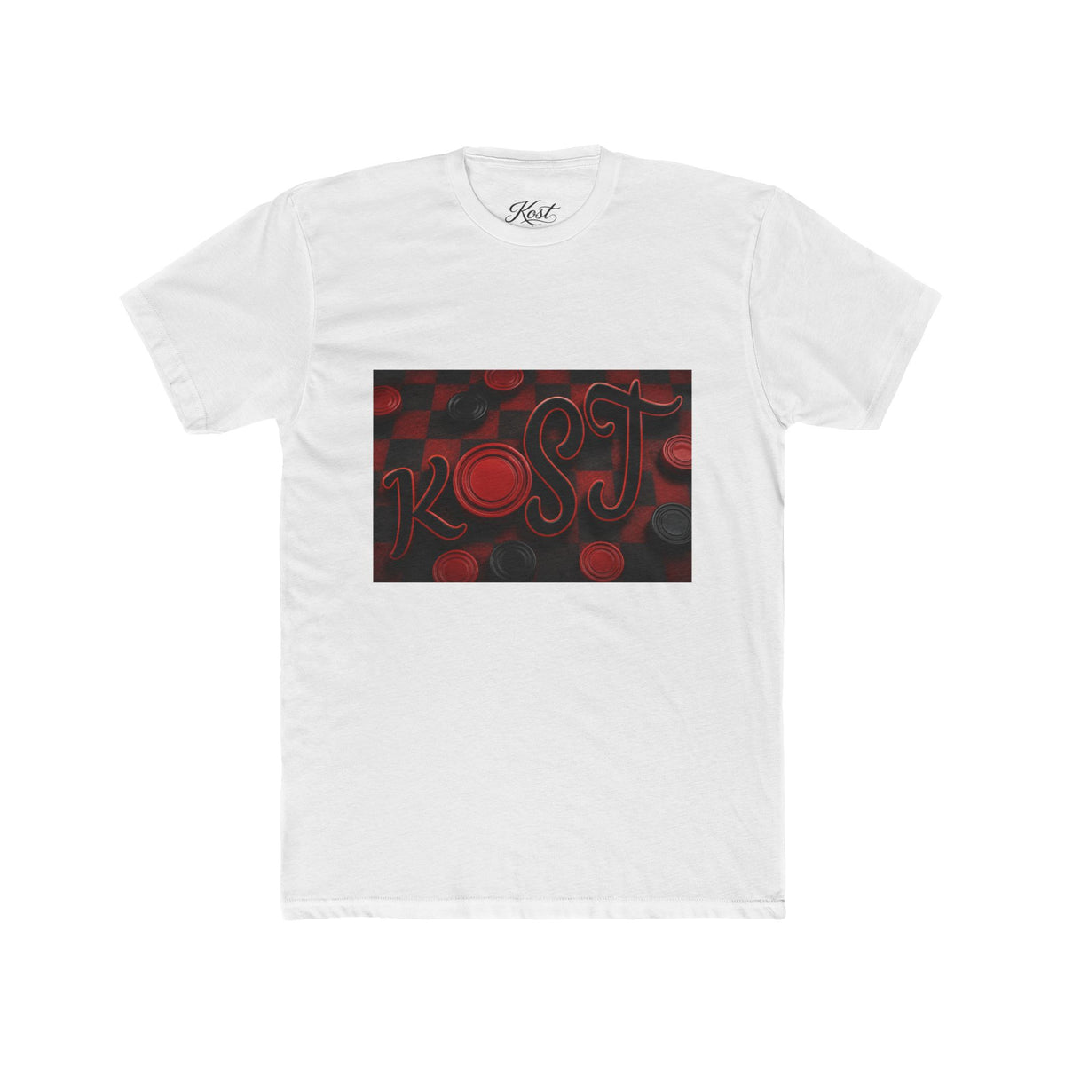 Abstract Red Bokeh Graphic Tee — 'Rogue' Script Design