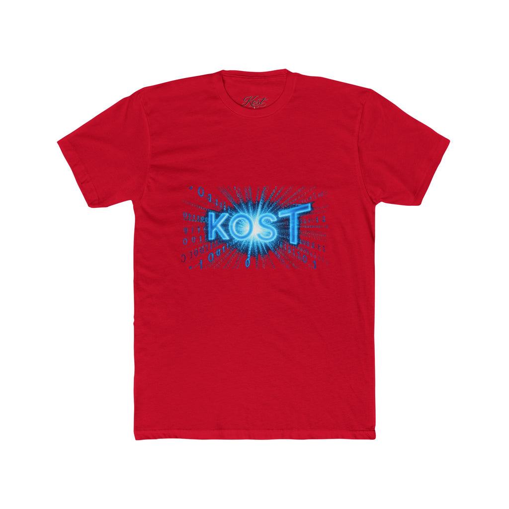 KOST Blue Burst Graphic Tee — Retro Tech Logo T-Shirt