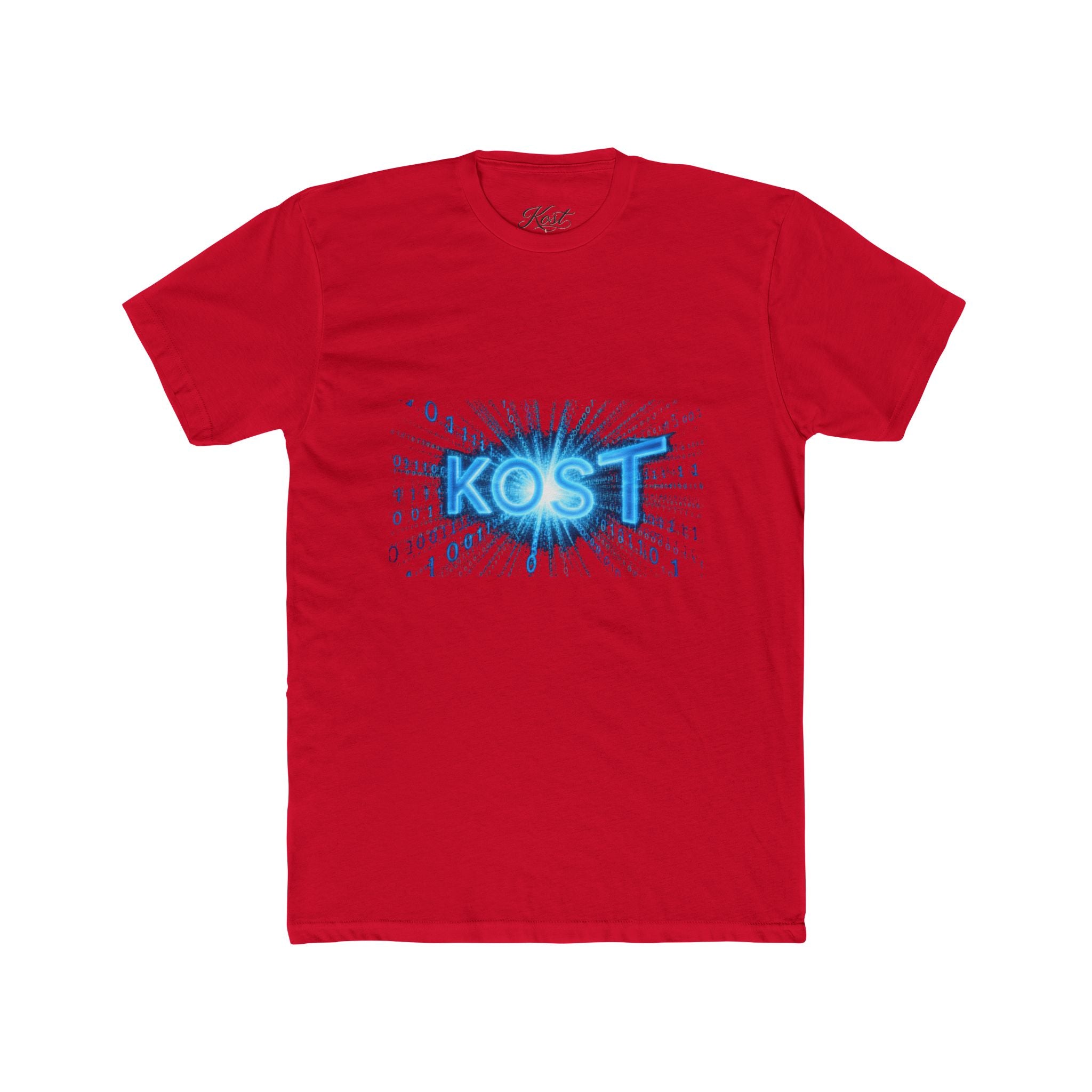 KOST Blue Burst Graphic Tee — Retro Tech Logo T-Shirt