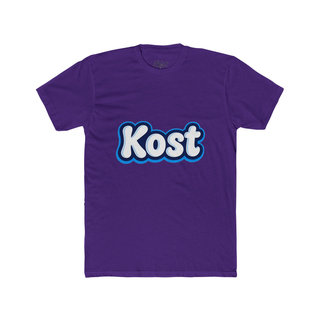Kost Retro Bubble Logo Tee — White Cotton Crewneck
