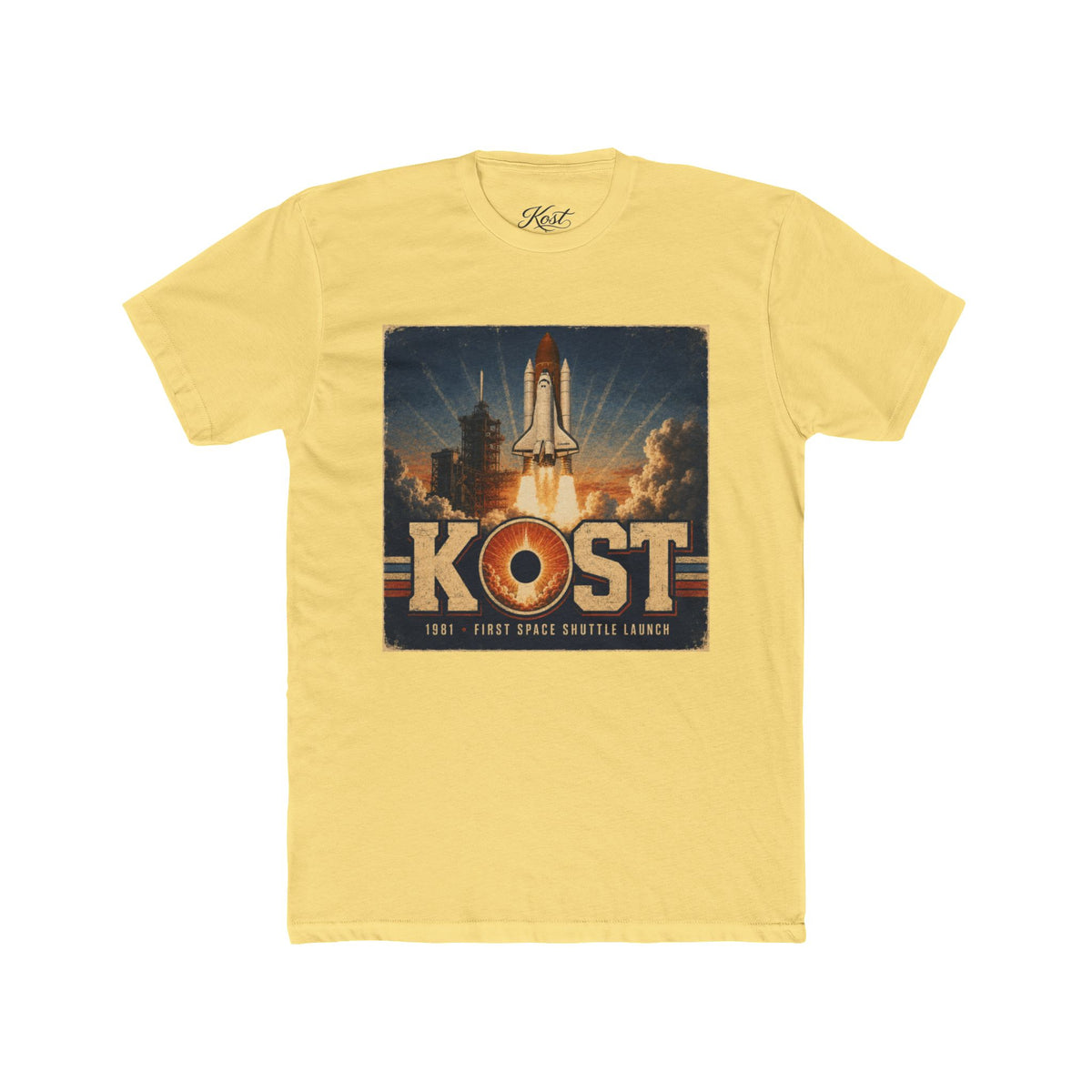 KOST Space Shuttle Retro Tee — Vintage Rocket Launch Graphic T-Shirt