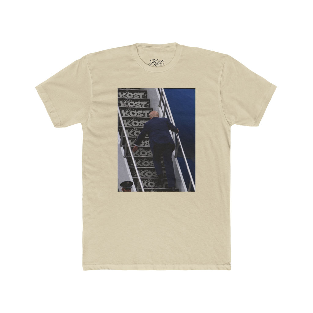Vintage Skate Stairs Photo Tee — KOST Logo Graphic Crew Shirt