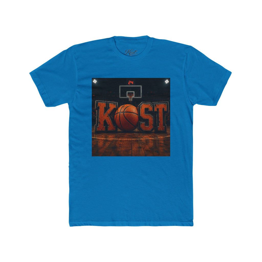 Basketball Court Graphic Tee — 'KOST' Logo with Basketball