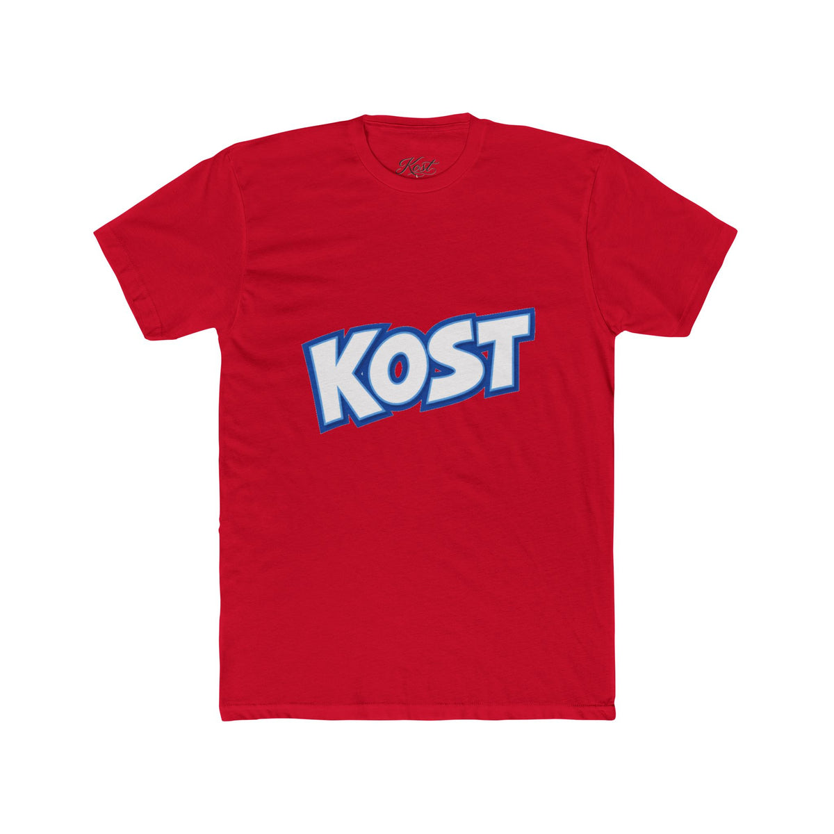 KOST Retro Logo T‑Shirt — Bold Blue Graphic Crew Tee