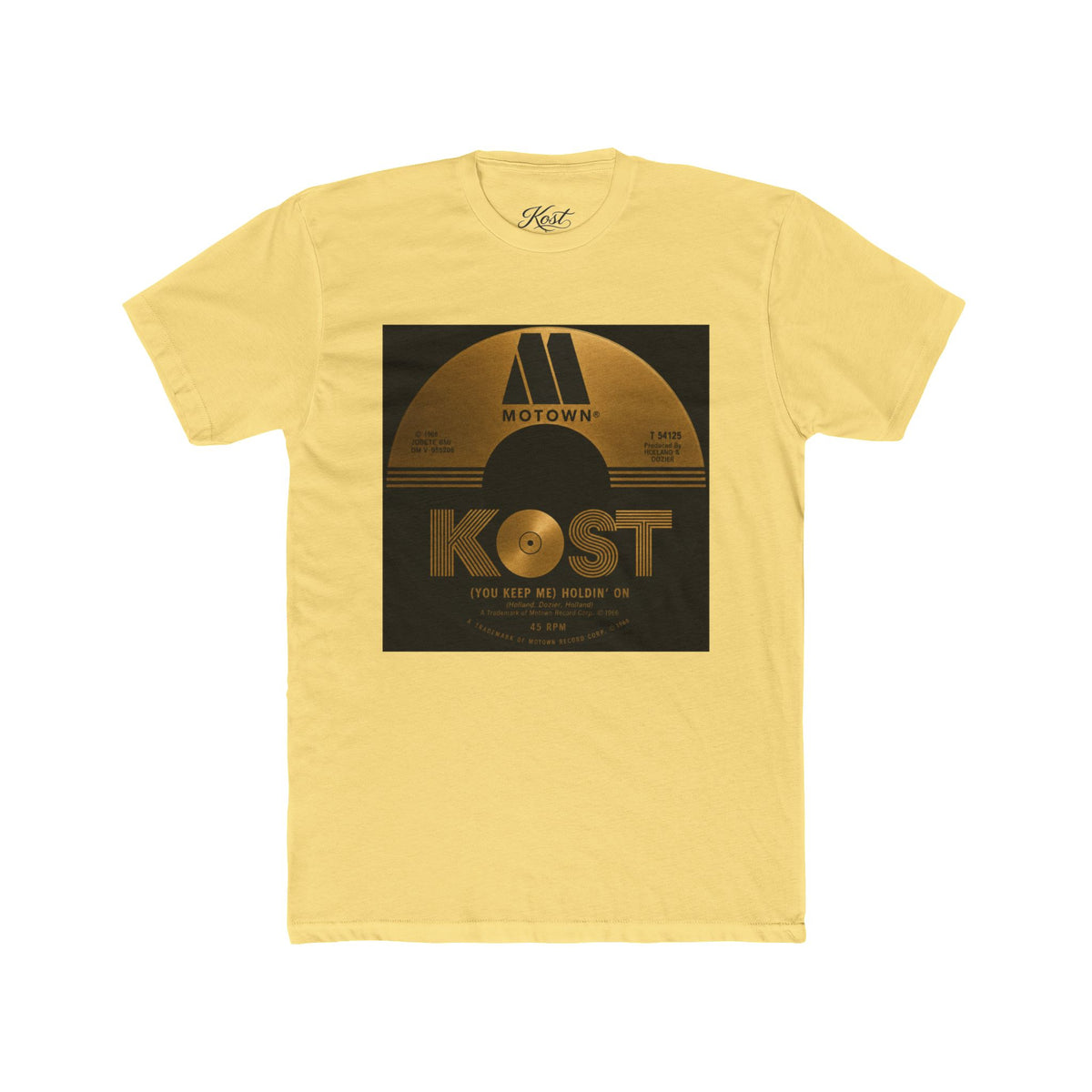 Vinyl Record Graphic Tee — "KOST" Retro Motown Design