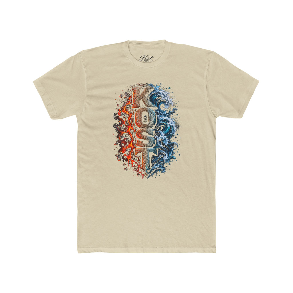 Crew Tee - 'KOSU' Red & Blue Grunge Wave Graphic