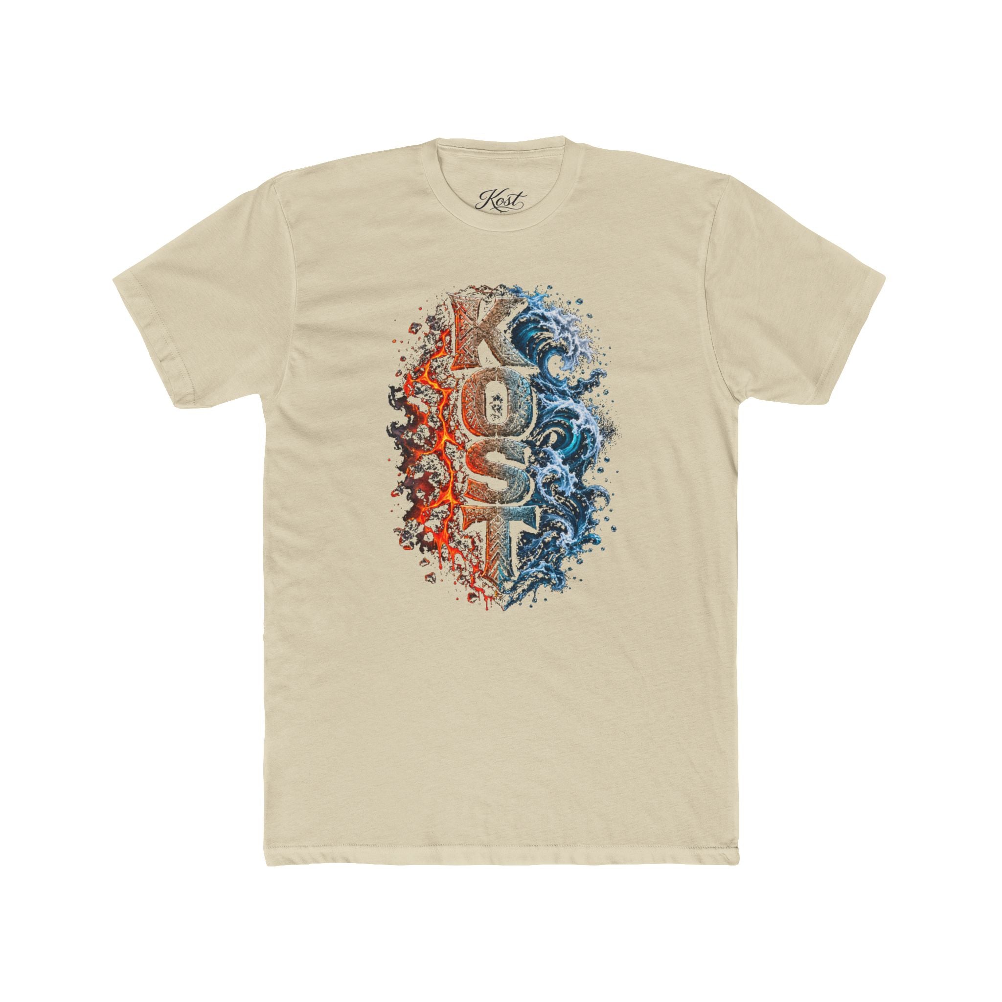 Crew Tee - 'KOSU' Red & Blue Grunge Wave Graphic