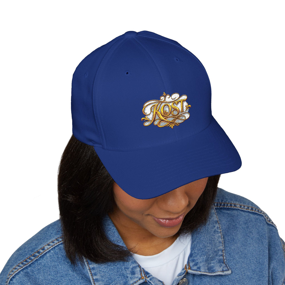 Embroidered 'Kost' Baroque Gold Logo Cap — Structured Closed-Back Hat
