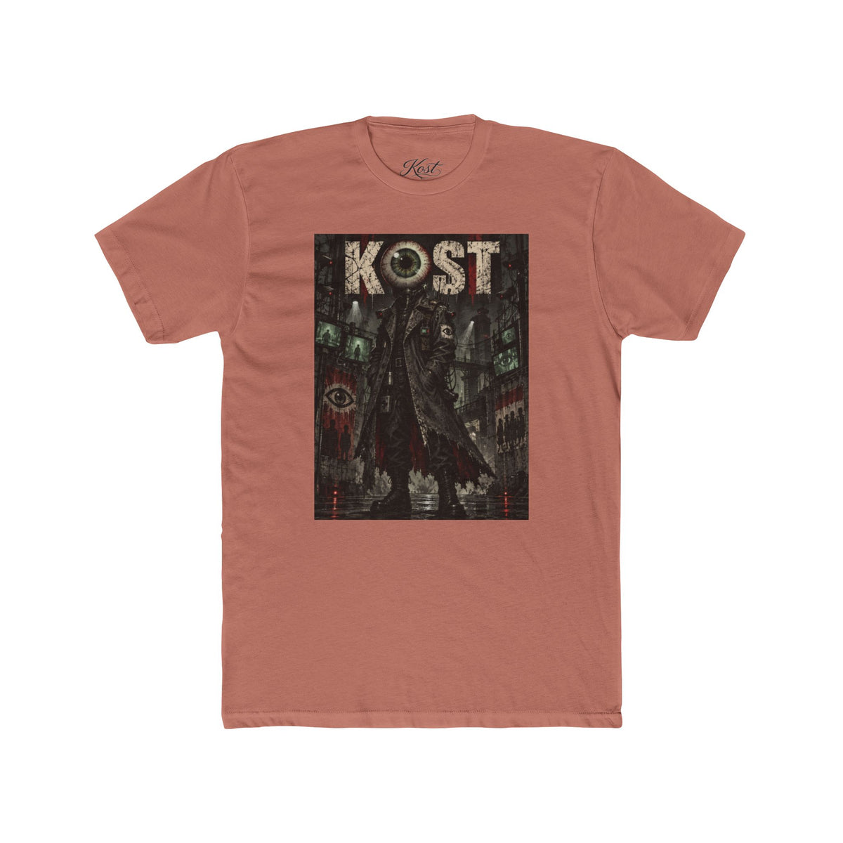 KOST Gothic Black Art Tee — Dark Vintage Band-Style Graphic T-Shirt