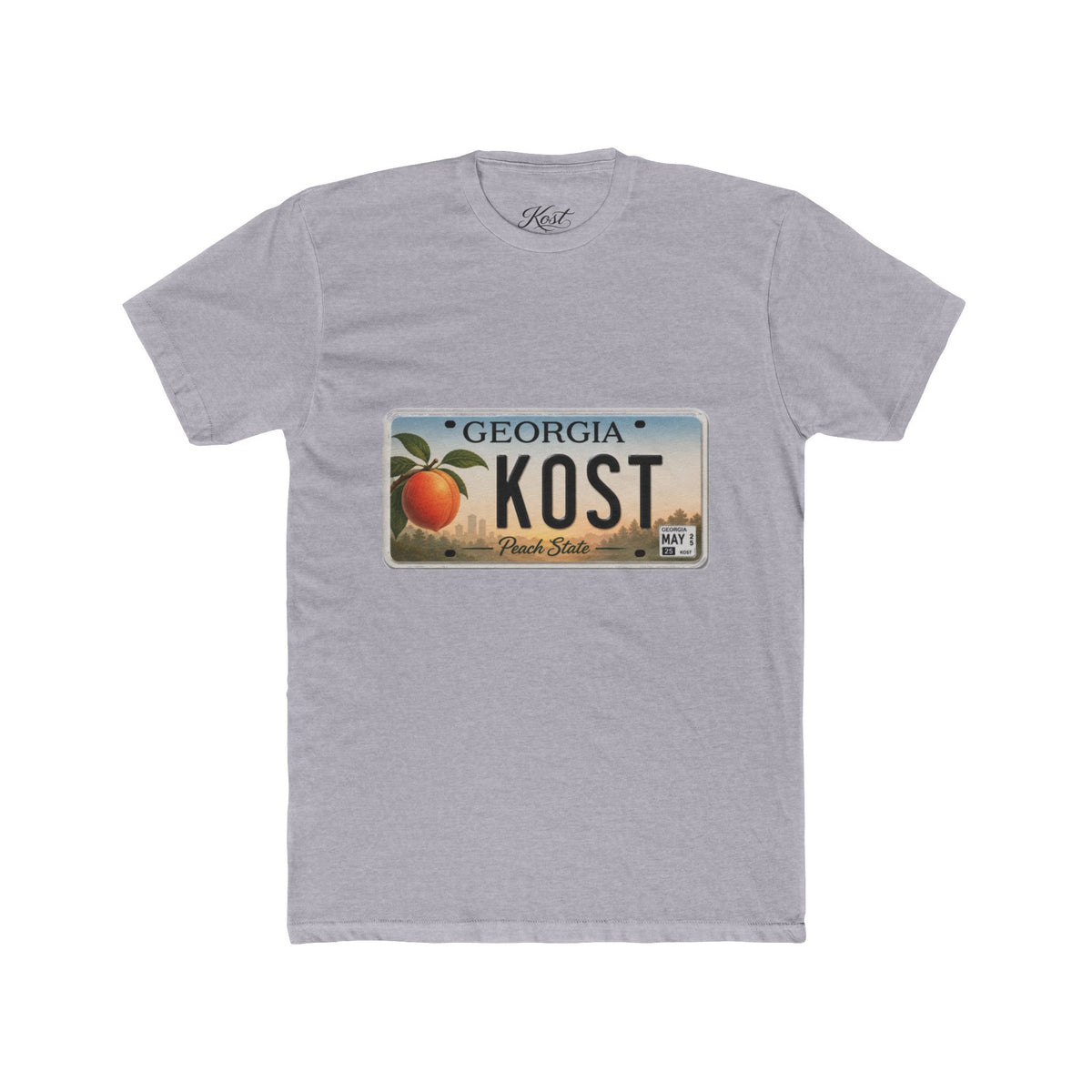 Georgia Peach License Plate T‑Shirt — KOST Personalized Retro Tee
