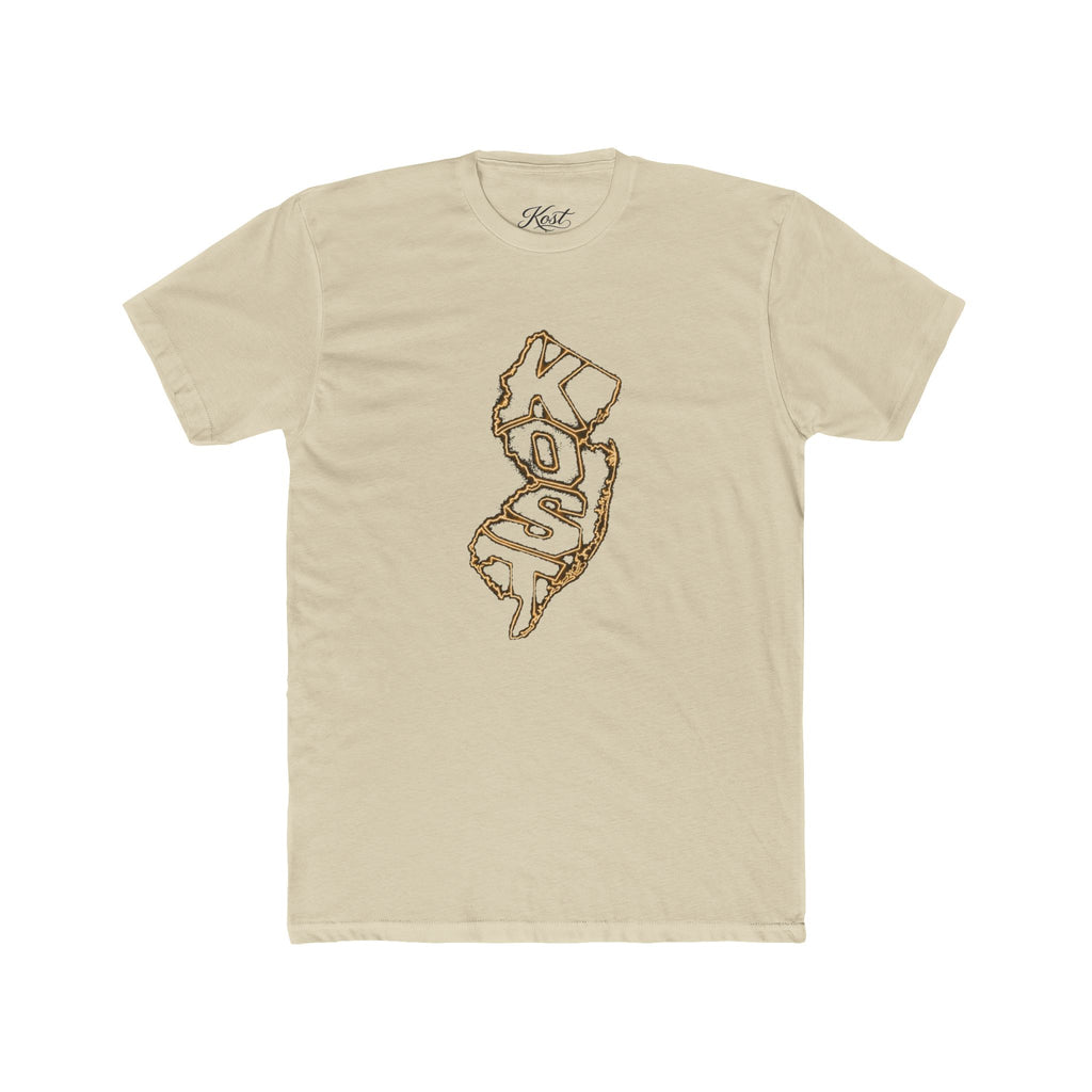 New Jersey 'KOSO' Map Tee — Vintage Gold State Graphic T-Shirt