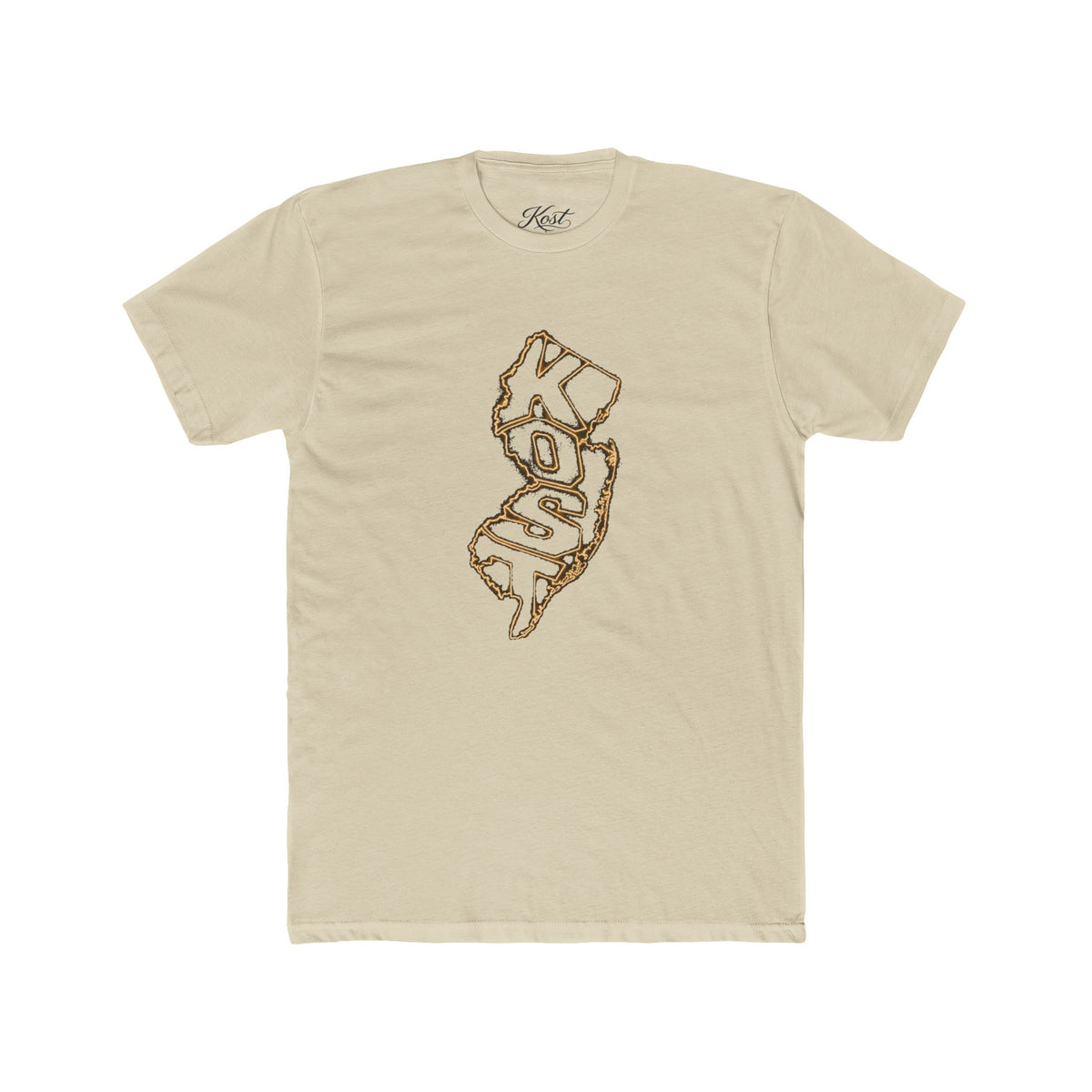 New Jersey 'KOSO' Map Tee — Vintage Gold State Graphic T-Shirt