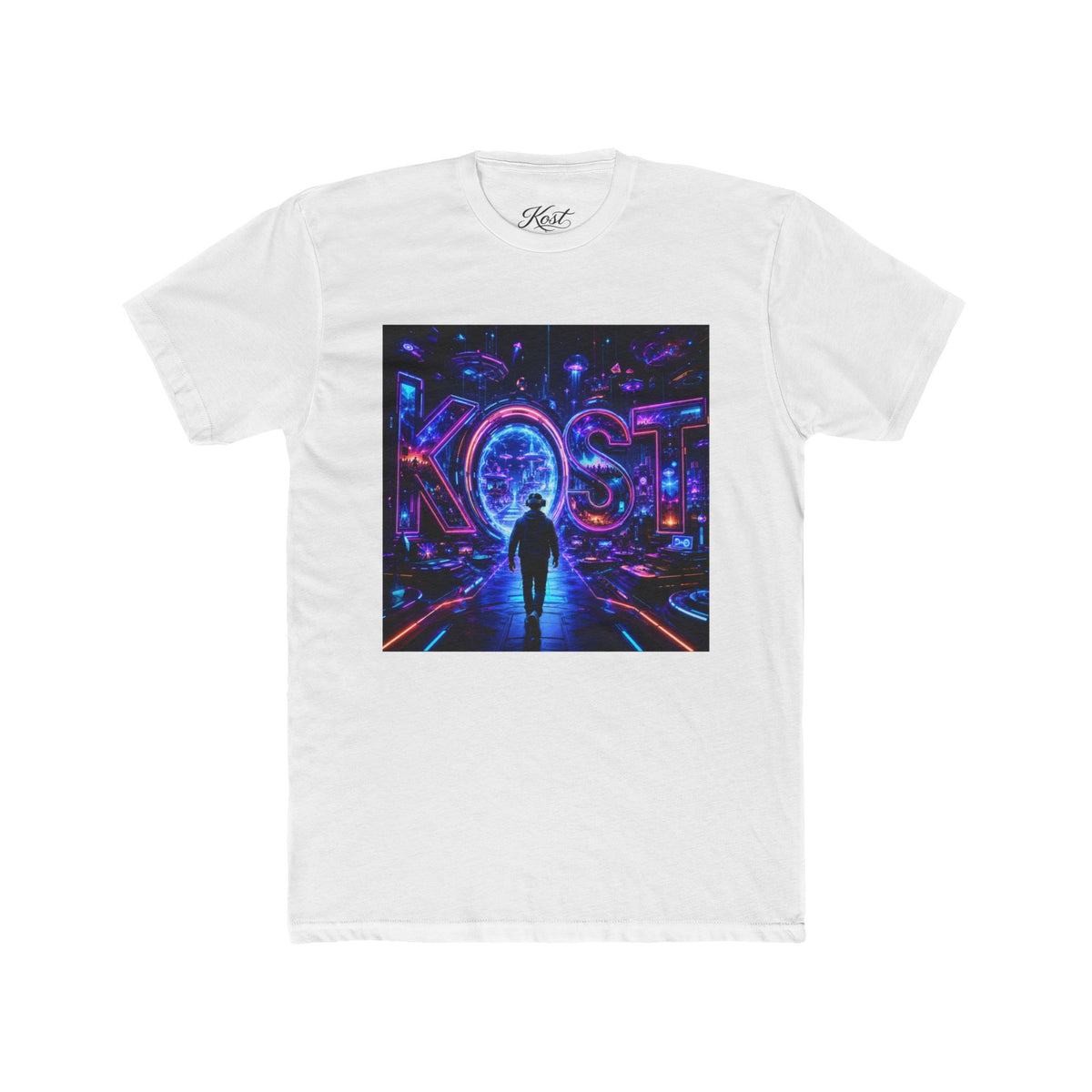 KOSTI Retro Futuristic Neon Tee — Lost Silhouette Vaporwave T-Shirt