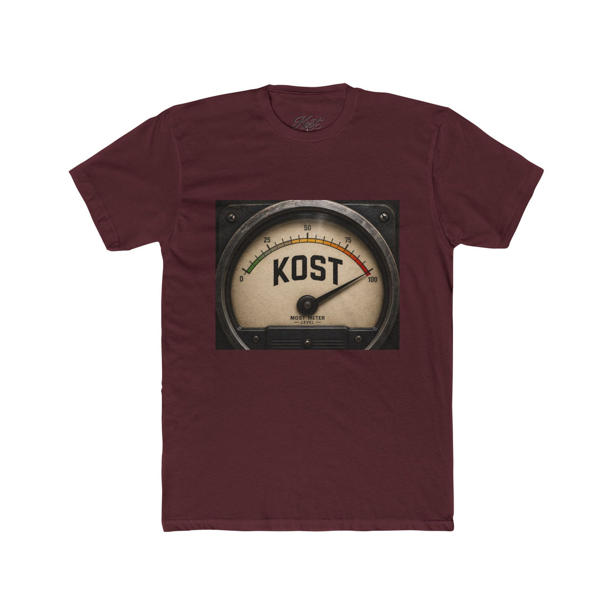 Vintage Radio Meter Tee — “KOST” Gauge Graphic Cotton T‑Shirt