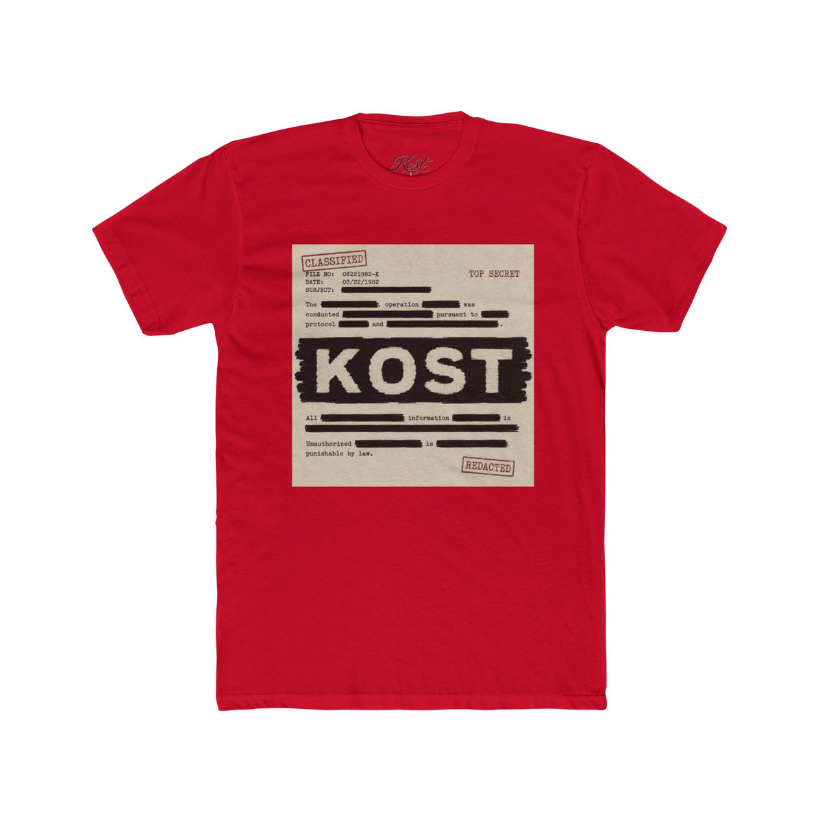 KOST Censored Records Tee — Vintage Dossier Graphic Cotton Shirt