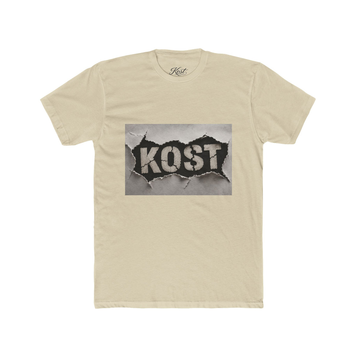 KOST Graphic T-Shirt – Distressed Black and White Streetwear Tee