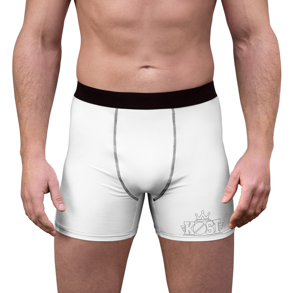 Men’s Boxer Briefs – White Minimalist KOOT Design