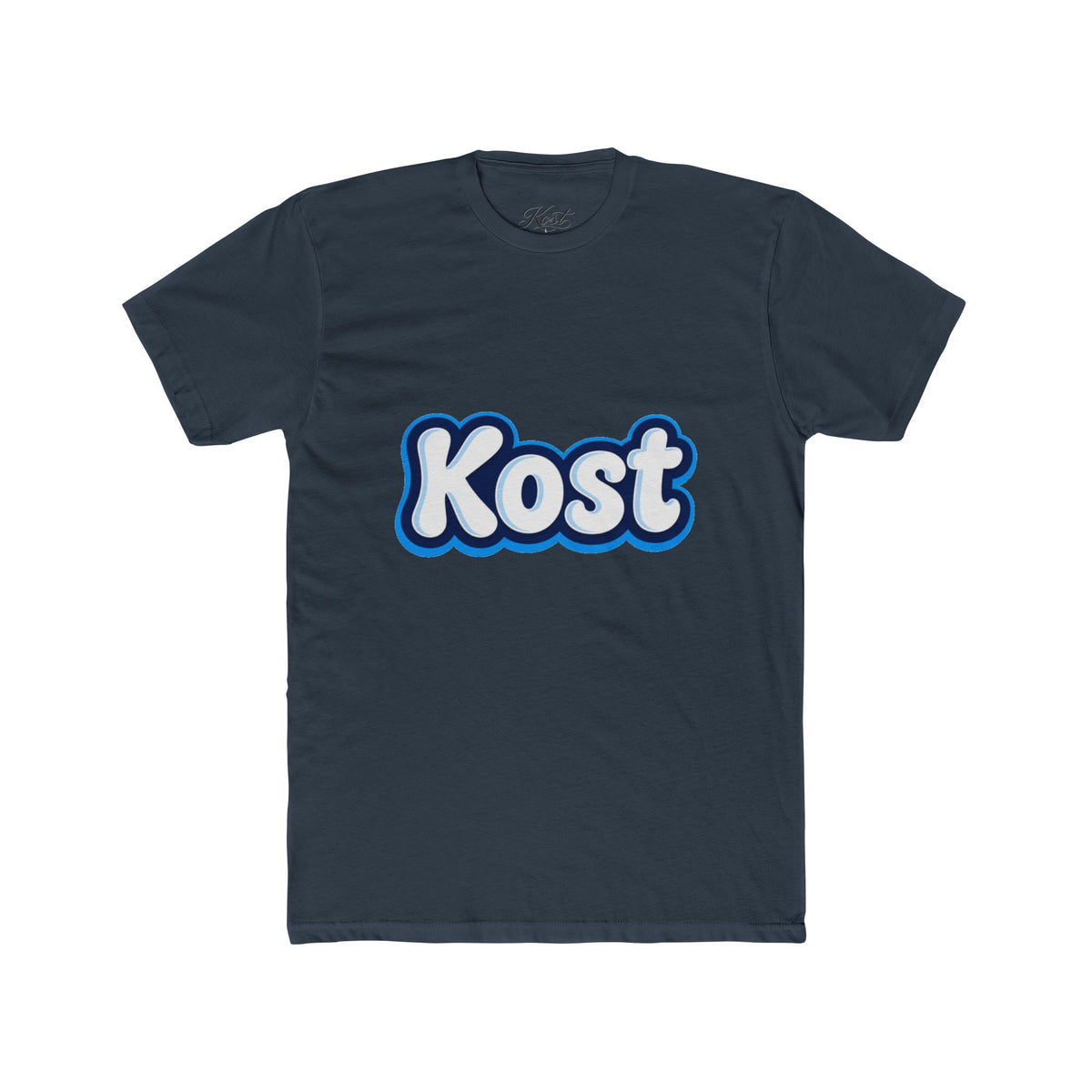Kost Retro Bubble Logo Tee — White Cotton Crewneck