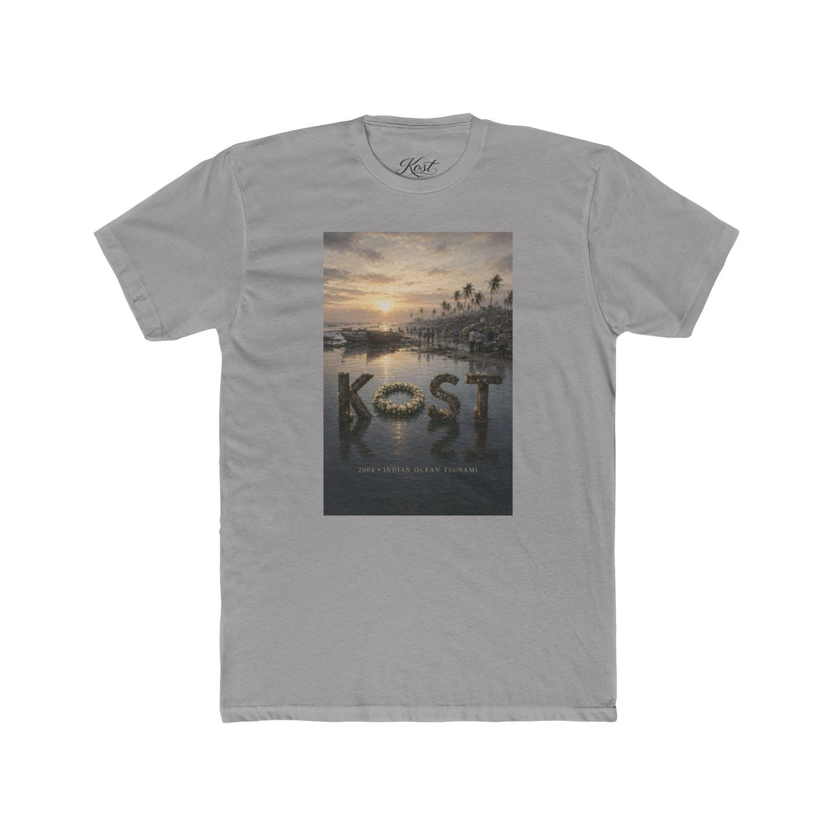 KOST Tropical Sunset Photo Tee — Palm Trees Beach Sunset Graphic T-Shirt